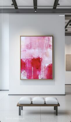 Pink and white sugar rush, abstract graffiti statement piece with drips