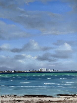 A view from North Beach across to the silos of Wallaroo.