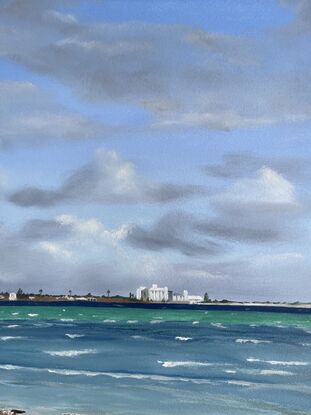 A view from North Beach across to the silos of Wallaroo.