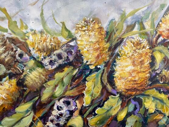 Yellow banksias to admire