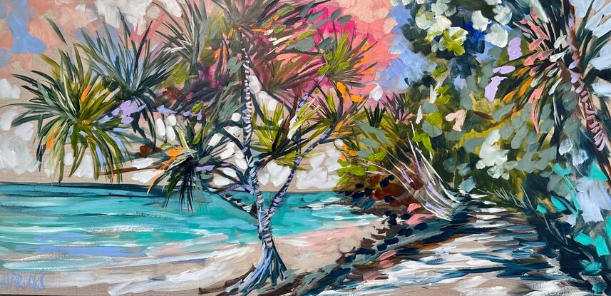 Pandanus path national park trees ocean noosa laguna bay beach walk 