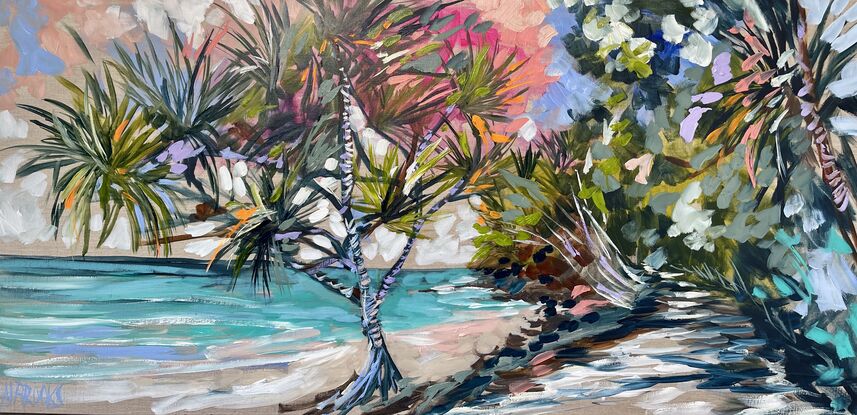 Pandanus path national park trees ocean noosa laguna bay beach walk 