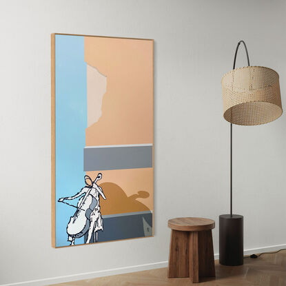 Extra large hand painted semi-gloss acrylic with earthy terracotta / blush tones.