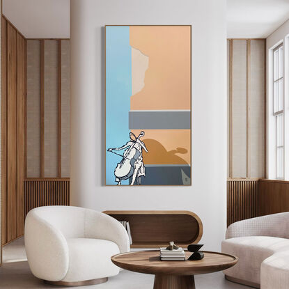 Extra large hand painted semi-gloss acrylic with earthy terracotta / blush tones.