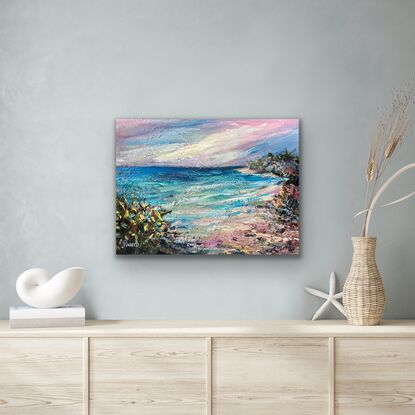 A peaceful pink seascape 