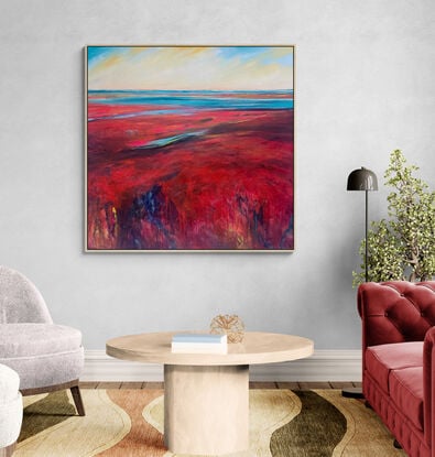 Clouds of Comfort is a symphony of textures and colours, capturing the dynamic interplay between land, sea, and sky.