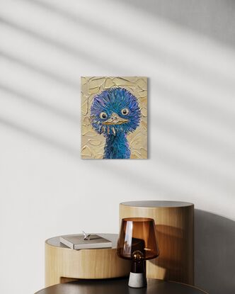 Baby emu bird painting