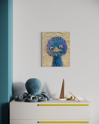 Baby emu bird painting