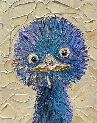 Baby emu bird painting