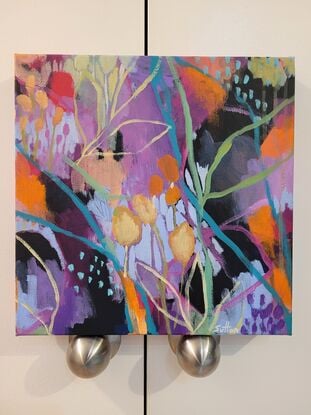 Small abstract floral painting 