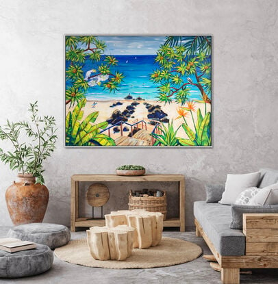 Burleigh Heads beach, Gold coast, Australia – the original acrylic painting by Irina Redine. 