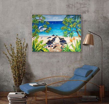 Burleigh Heads beach, Gold coast, Australia – the original acrylic painting by Irina Redine. 