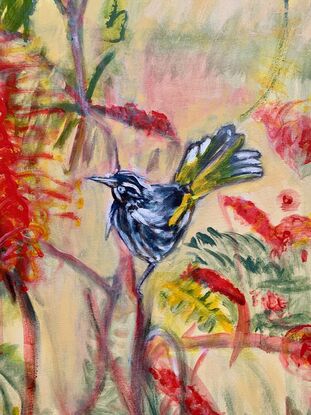 Tree painting. Australian birds.