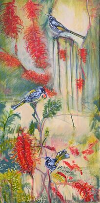 Tree painting. Australian birds.