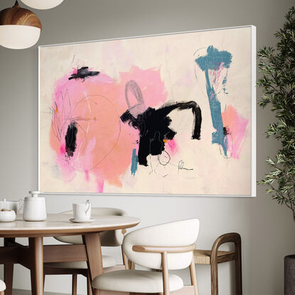 Mixing vibrant pinks and grays with bold lines and vivid contrasts of flouro pink & red.