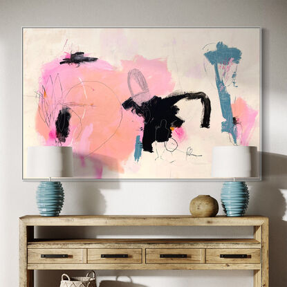 Mixing vibrant pinks and grays with bold lines and vivid contrasts of flouro pink & red.