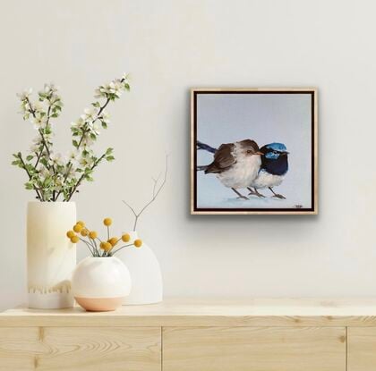 small framed Blue wren portrait