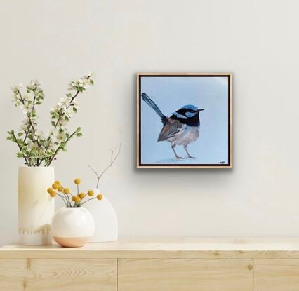 small framed Blue wren portrait