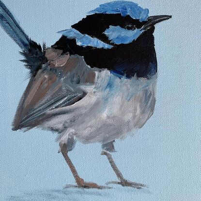 small framed Blue wren portrait