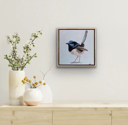 small framed Blue wren portrait