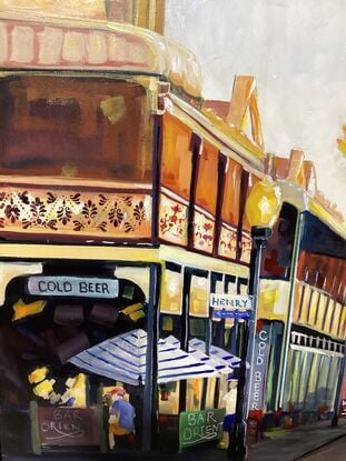 Fremantle  painted from hight street .including  the round house tunnel. 
Nostalgic  impression