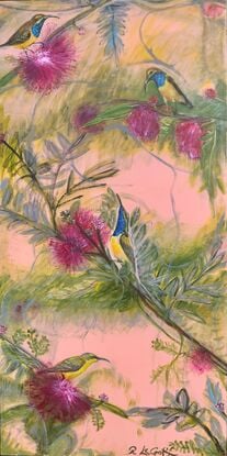 Tree painting. Australian birds.