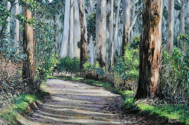 This  painting captures a peaceful and abundant Australian forest landscape . Ready to hang and varnished for protection