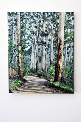 This  painting captures a peaceful and abundant Australian forest landscape . Ready to hang and varnished for protection