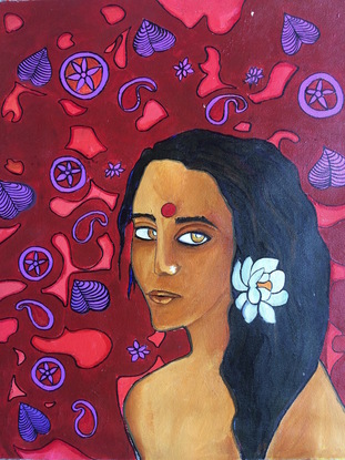 (CreativeWork) The Gaze by Athira Jijo. Acrylic. Shop online at Bluethumb.