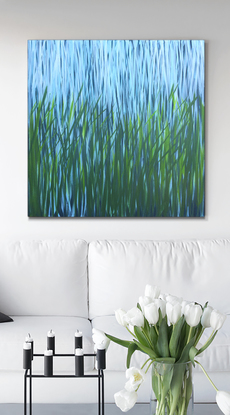 (CreativeWork) Grass Lake by George Hall. Acrylic. Shop online at Bluethumb.