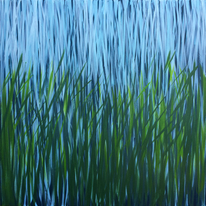 (CreativeWork) Grass Lake by George Hall. Acrylic. Shop online at Bluethumb.