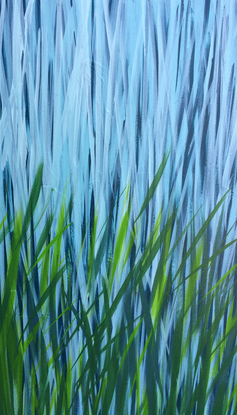 (CreativeWork) Grass Lake by George Hall. Acrylic. Shop online at Bluethumb.