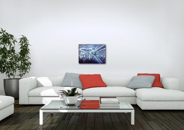 (CreativeWork) Under the Harbour Bridge  by Meri Andric. Acrylic. Shop online at Bluethumb.