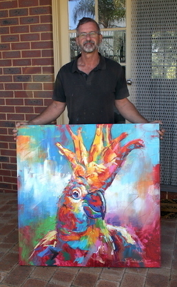 (CreativeWork) Commissioned Cockatoo NFS by Jos Coufreur. Acrylic. Shop online at Bluethumb.