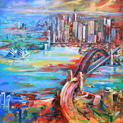 (CreativeWork) Sydney by Jos Coufreur. Acrylic. Shop online at Bluethumb.