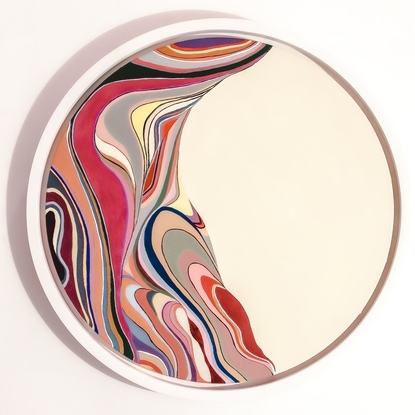 (CreativeWork) Circular, framed Sands. by MilllizbyCharlie Dietrich. Acrylic. Shop online at Bluethumb.