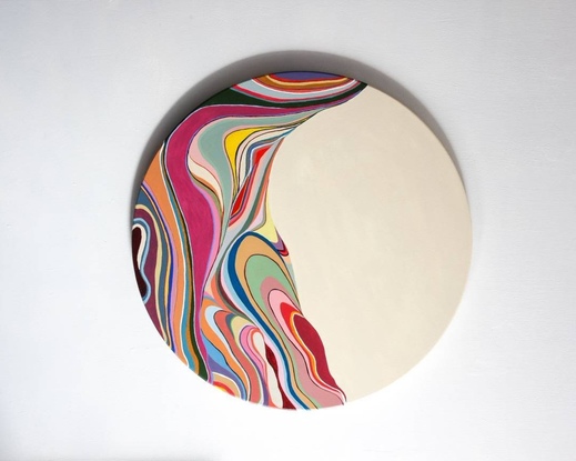 (CreativeWork) Circular, framed Sands. by MilllizbyCharlie Dietrich. Acrylic. Shop online at Bluethumb.