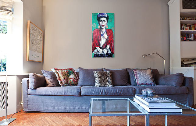 (CreativeWork) Fierce Frida Original Acrylic Painting by Tanya Cole. Acrylic. Shop online at Bluethumb.