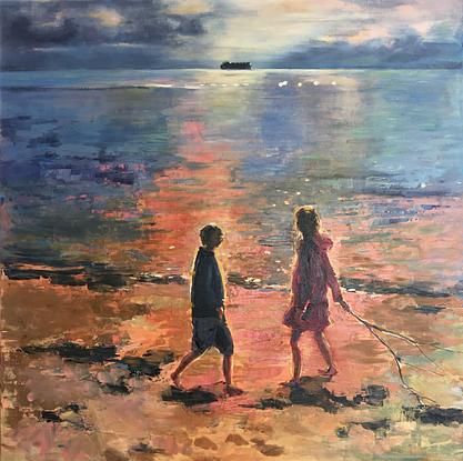 (CreativeWork) One day, one day, you and me by Narelle Callen. Acrylic. Shop online at Bluethumb.