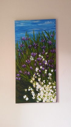 (CreativeWork) Iris by the sea by Isha Paasse. Acrylic. Shop online at Bluethumb.