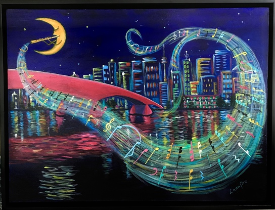 (CreativeWork) Lullaby for City by S P. Acrylic. Shop online at Bluethumb.