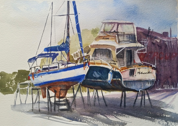 (CreativeWork) Marmong Point by Helen Elphinstone - King. Watercolour. Shop online at Bluethumb.