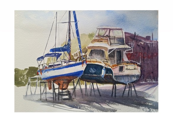 (CreativeWork) Marmong Point by Helen Elphinstone - King. Watercolour. Shop online at Bluethumb.