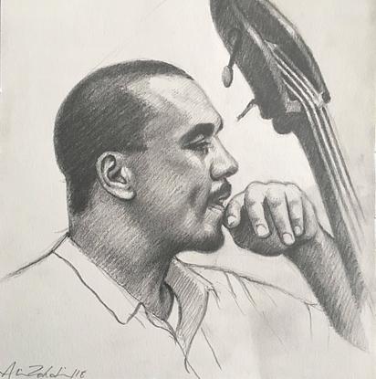 (CreativeWork) Charles Mingus by Ali Zohdi. Drawing. Shop online at Bluethumb.