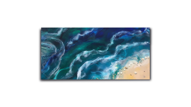 (CreativeWork) Mystic Waters by U Borah. Resin. Shop online at Bluethumb.