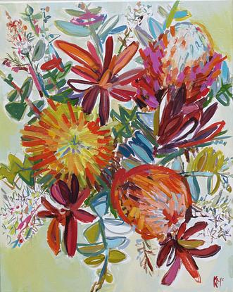 (CreativeWork) FLORA by Karen McPhee. Acrylic. Shop online at Bluethumb.