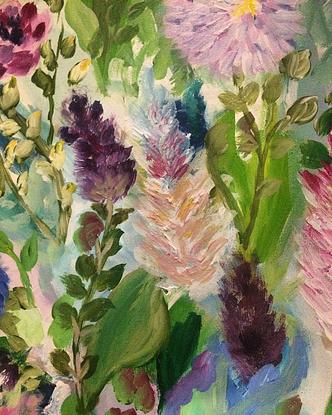 (CreativeWork) Summer Garden by Elizabeth Watson. Mixed Media. Shop online at Bluethumb.