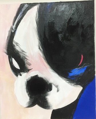 (CreativeWork) Atticus pooch by Anna-marie Redpath. Acrylic. Shop online at Bluethumb.