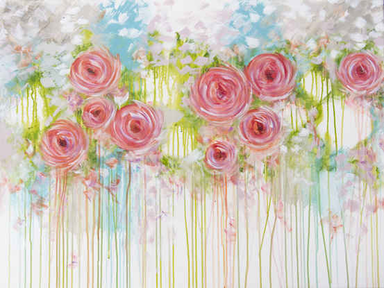 (CreativeWork) The Pastel Rose by Joanne Bennett. Acrylic. Shop online at Bluethumb.