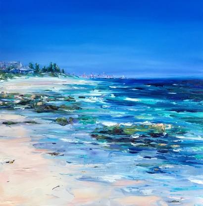 (CreativeWork) North Cottesloe by Jo Meredith. Oil. Shop online at Bluethumb.